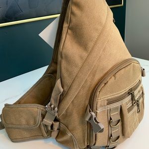 Canvas over the shoulder backpack